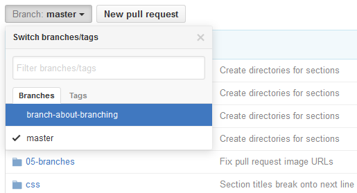Branches in GitHub